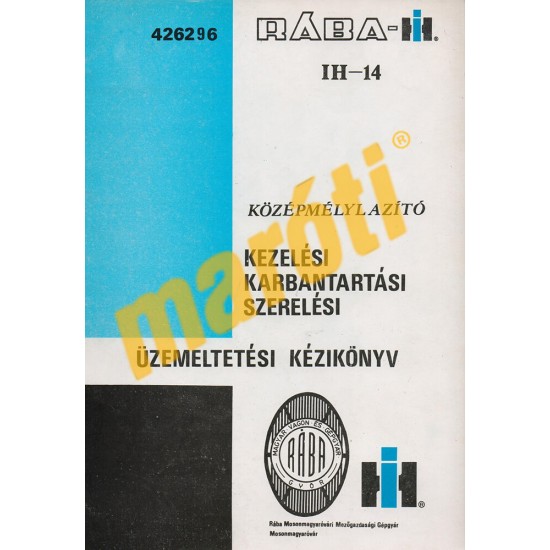 Rába IH-14 üzemeltetési kézikönyv