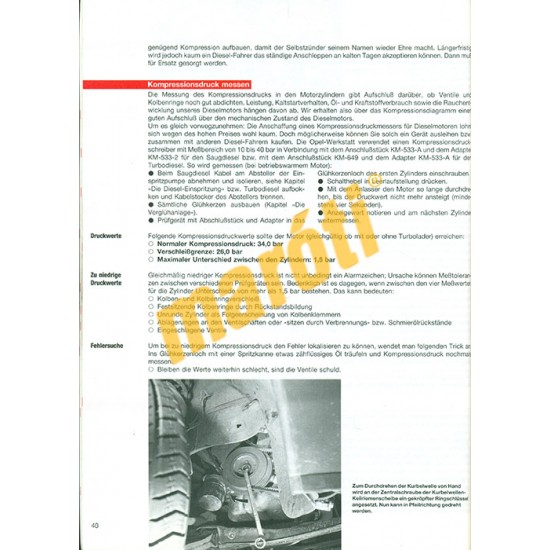 Opel Astra Diesel  (Javítási kézikönyv) - sérült