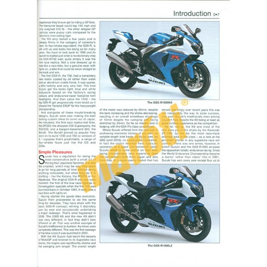 Suzuki GSX-R1000 09 to 16