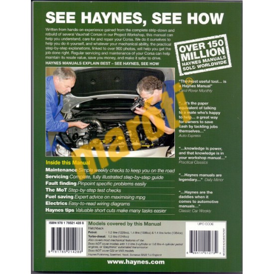 Vauxhall/Opel Corsa 2015-2018 (64 to 18 reg) Petrol, Diesel