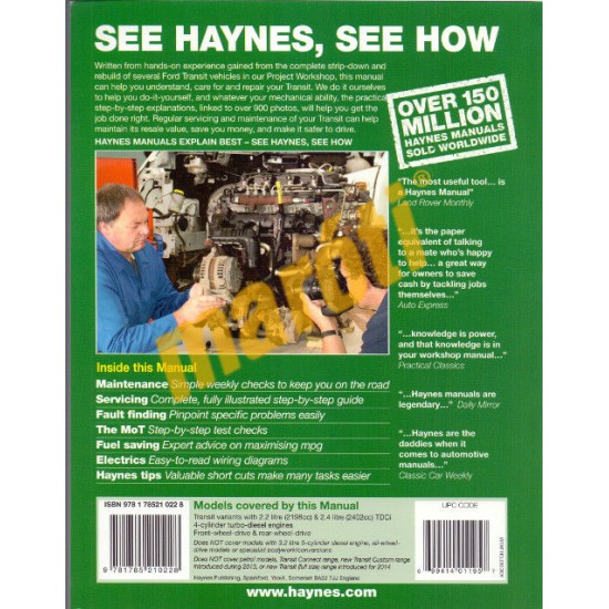 Ford Transit Diesel  (Nov 06 - 13) 56 to 63 reg