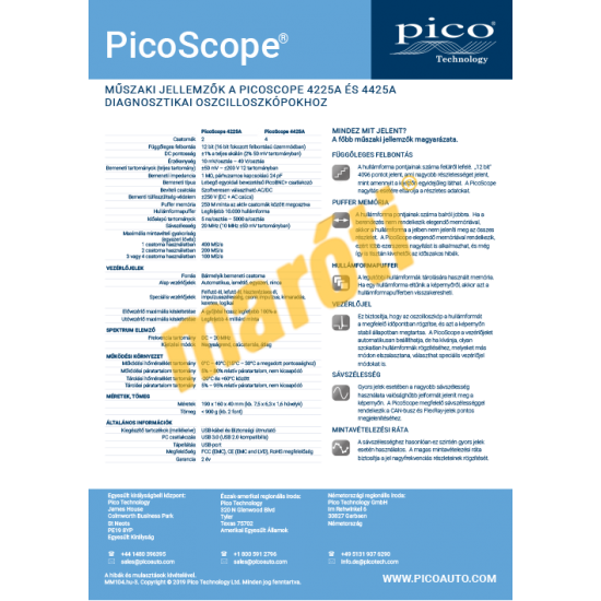 PicoScope 4425A 4-csatornás oszcilloszkóp - Általános Autódiagnoszta csomag
