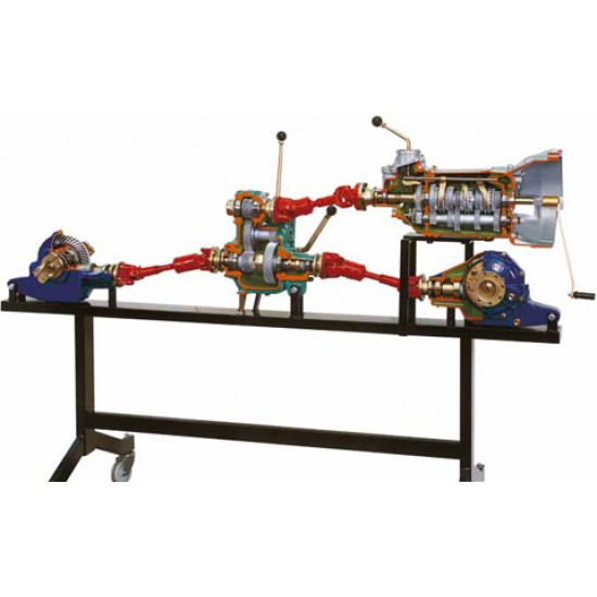 Összkerékhajtás rendszer egyszerűsített felépítés (állványon) - metszet